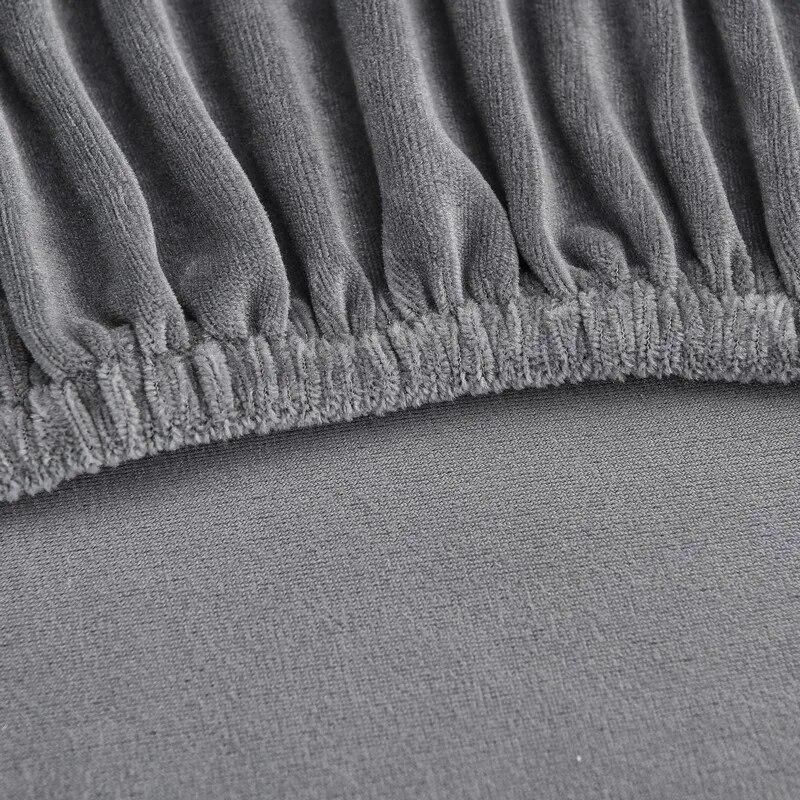 Чехол на обеденный стул, мягкий теплый бархатный чехол из спандекса для кухонного сиденья, сплошной цвет, короткие плюшевые чехлы на стулья, защита для дома