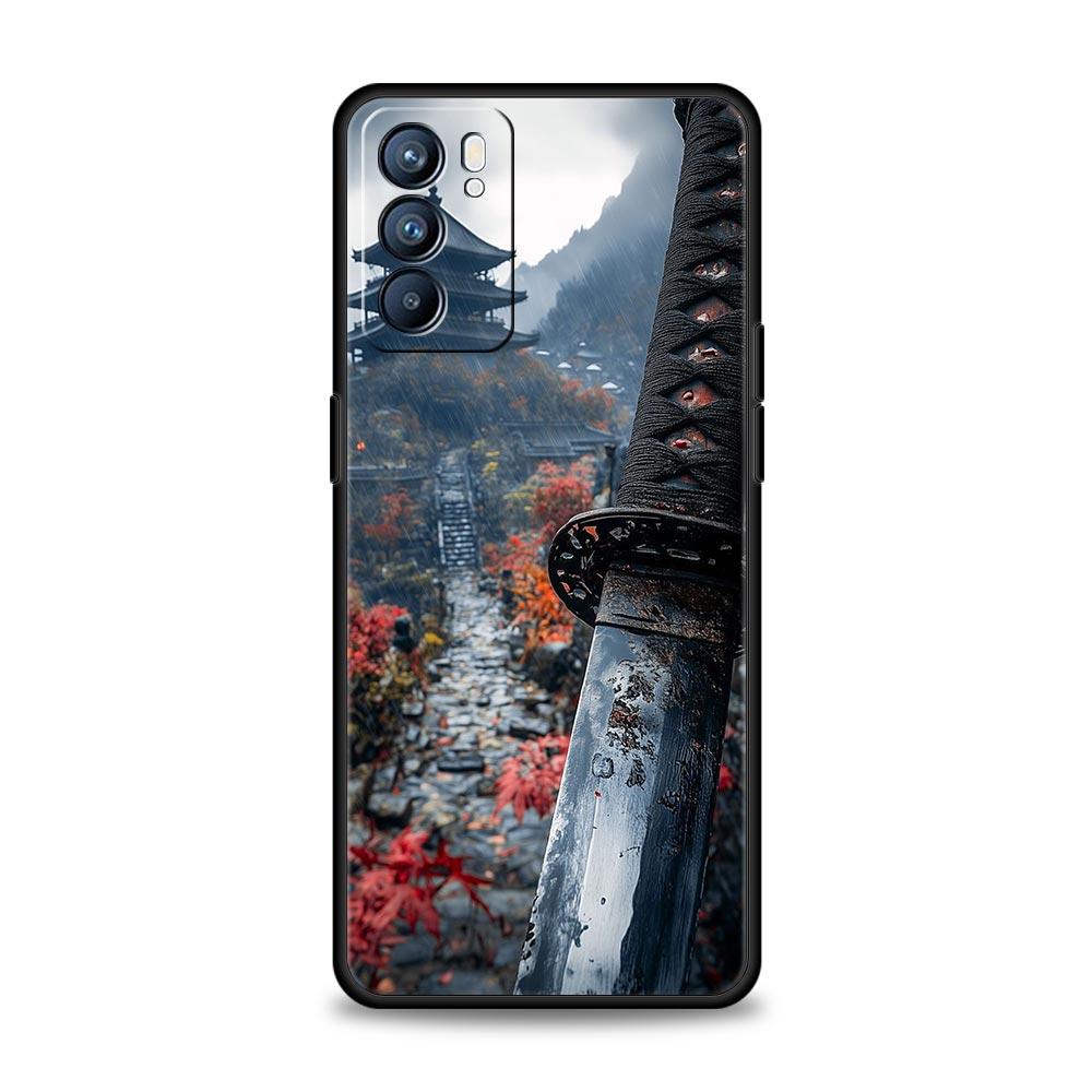 Чехол-маска Самурая Ханья Призрак для Oppo Reno13 Reno12 Reno11 F Reno10 Pro A54 5G Find X5 A53 A52 A9 A17 4G A79 A80 A98