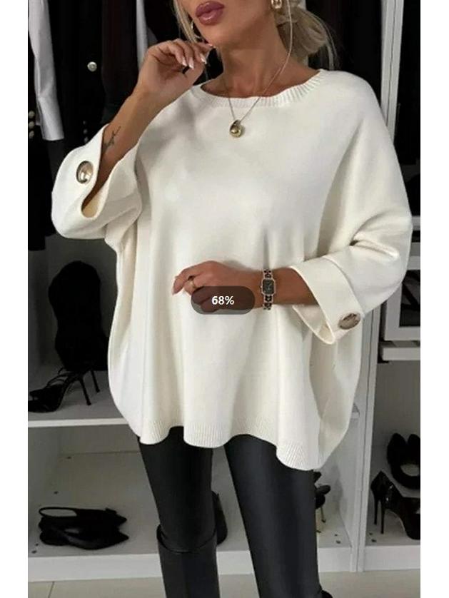 2024 Autumn Women's Round Neck Casual Knitted Top