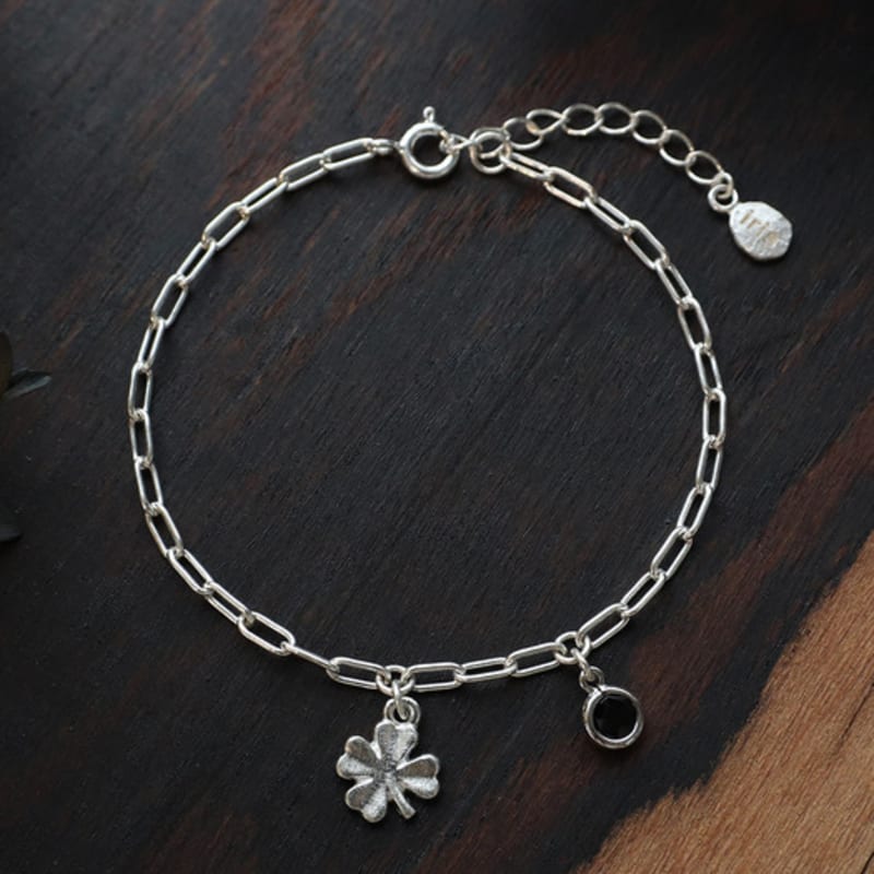 IRIS Memory-Hope, Happy Clover Bracelet-Silver