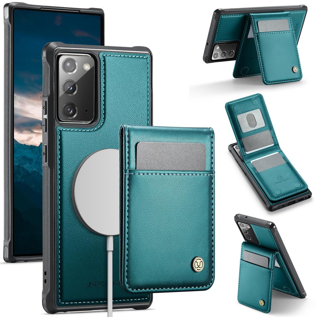 Кожаная задняя крышка для Samsung Galaxy Note20, совместимая с MagSafe, чехол для телефона JEEHOOD J06 с карманом для карт, блокировка RFID