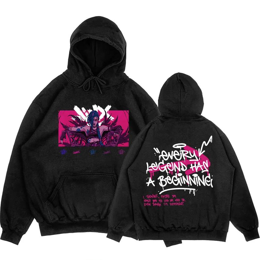 Аркейн Джинкс Бум Обезьяна Худи с Длинным Рукавом Мужские Женские Толстовки Видеоигра Мода Печать Пуловеры Moletom Masculino Унисекс