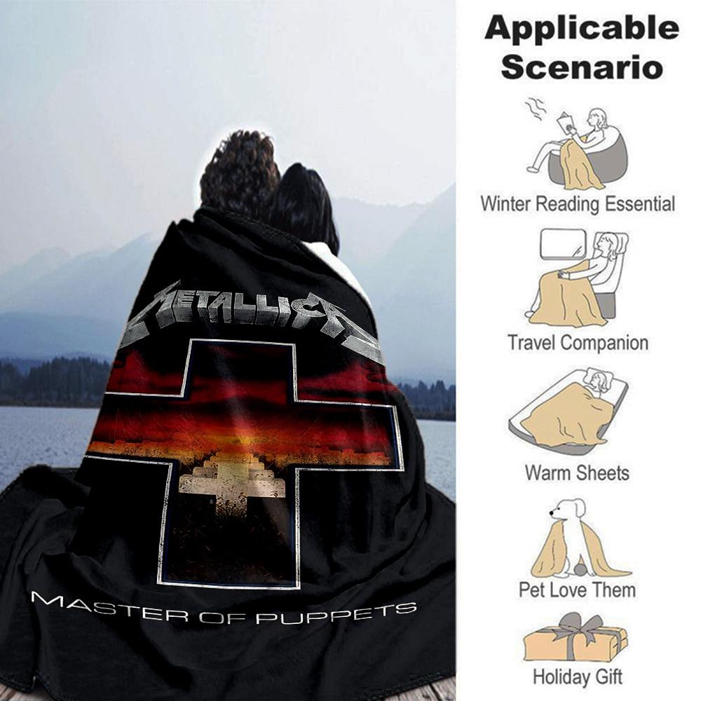 1 шт. Плед Metallica Master of Puppets из мягкого фланеля для любого сезона, для дома, офиса, улицы. Прочный комфортный мягкий теплый плед для дома