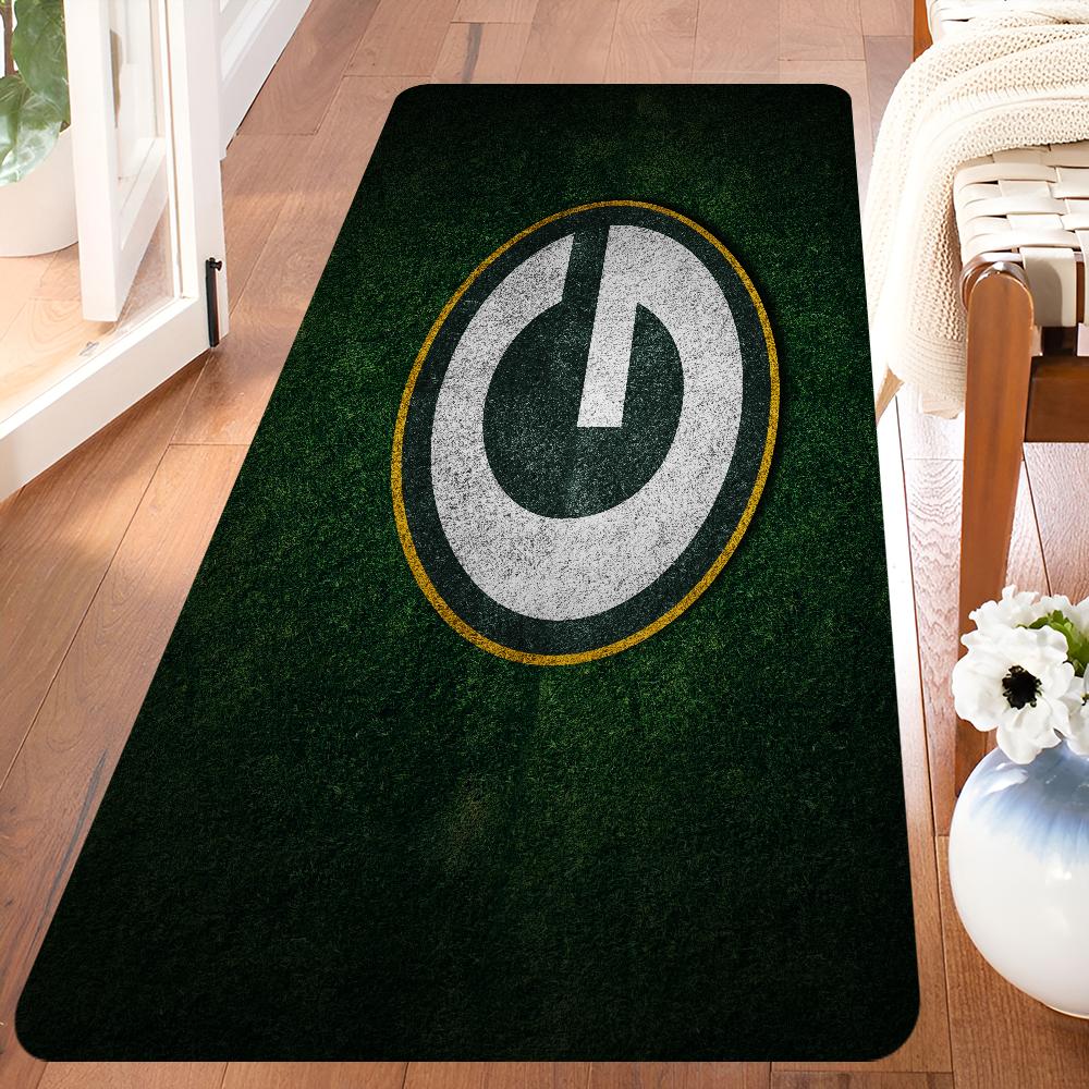 Зелёный Бэй Пэкерс Комнатные коврики Противоскользящие Впитывающие воду Длинный коврик-подушка Коврик для спальни Бытовые ковры