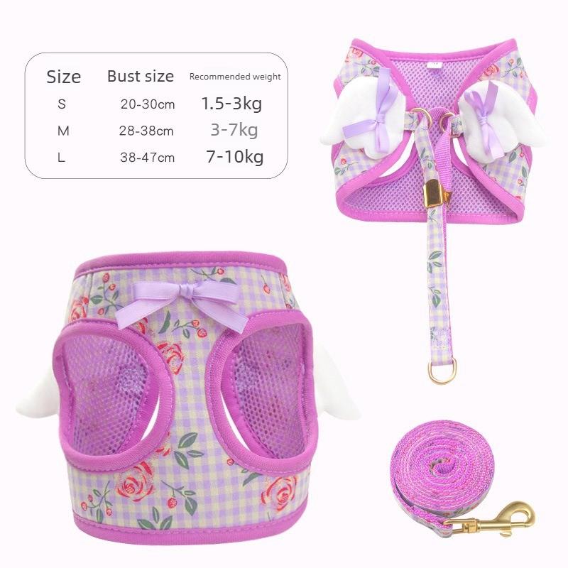 Pet Dog Chest Strap Vest Type Dog Walking Rope Teddy Corgi Bears Small and Medium Dog Lovely Chest Strap Cat Towing Rope Set