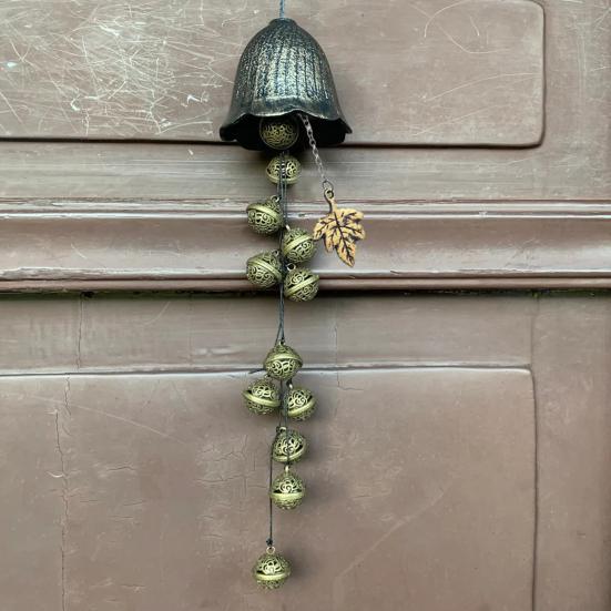 Halloween Witch Bell Wind Chime Hanging Metal Bell Farmhouse Rustic Vintage Outdoor Garden Patio Hanging Wind Bell Decoration Ornament