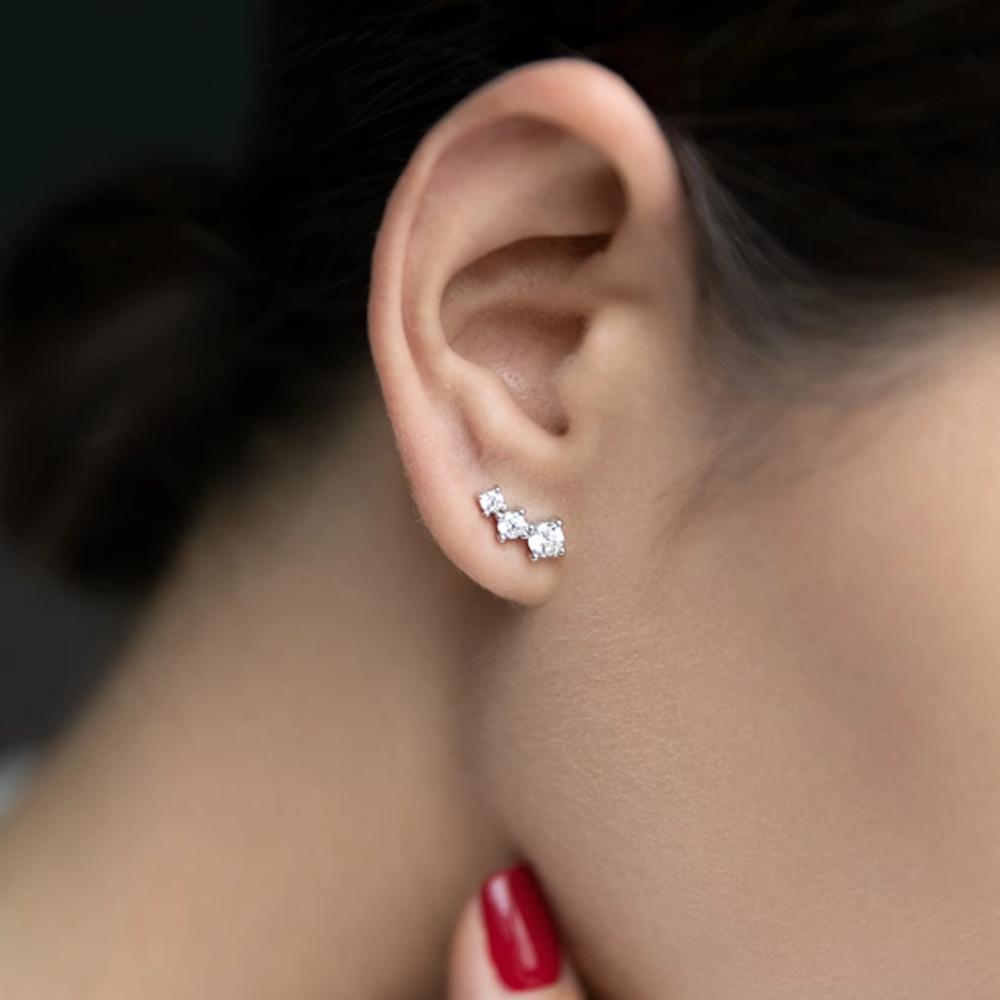 ANDYWEN 925 пробы стерлингового серебра золота 1 пара Opterium серьги-гвоздики для женщин роскошные модные ювелирные изделия