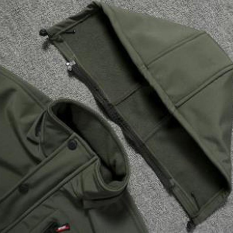 Осенне-зимний однотонный велюровый комплект с капюшоном, уличный костюм для защиты труда, повседневный костюм для альпинизма