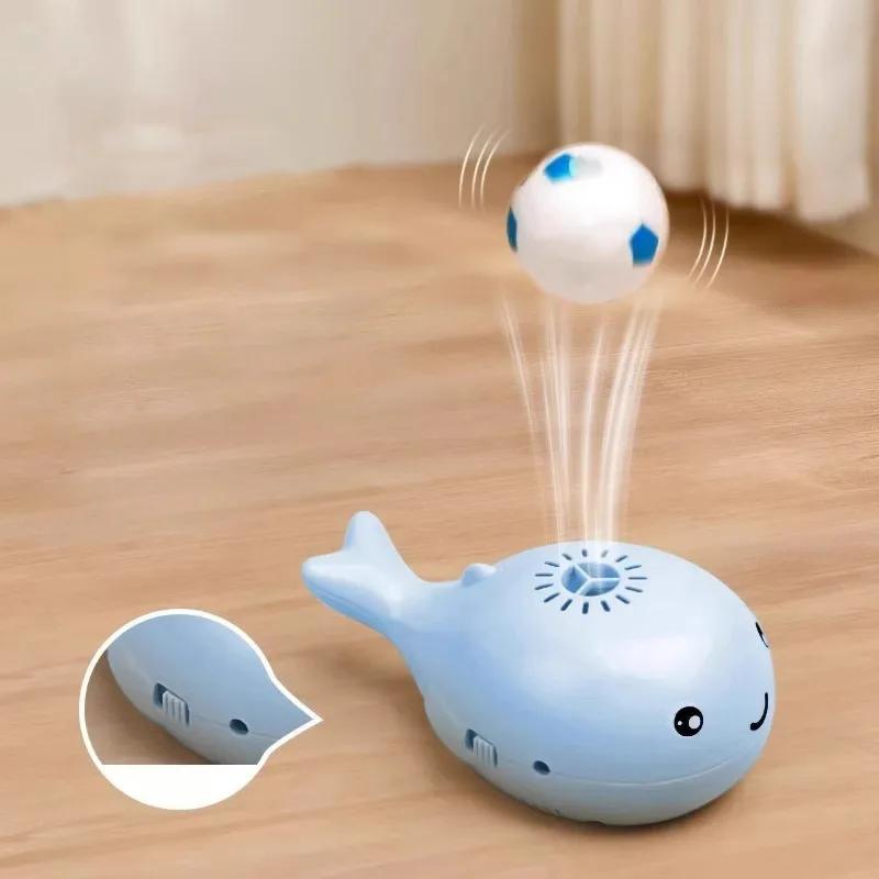 Electric Floating Ball Pet Toy- Whale - Shaped, USB-Powered with Fan & Hovering Ball, Compact Design for Fun & Cooling