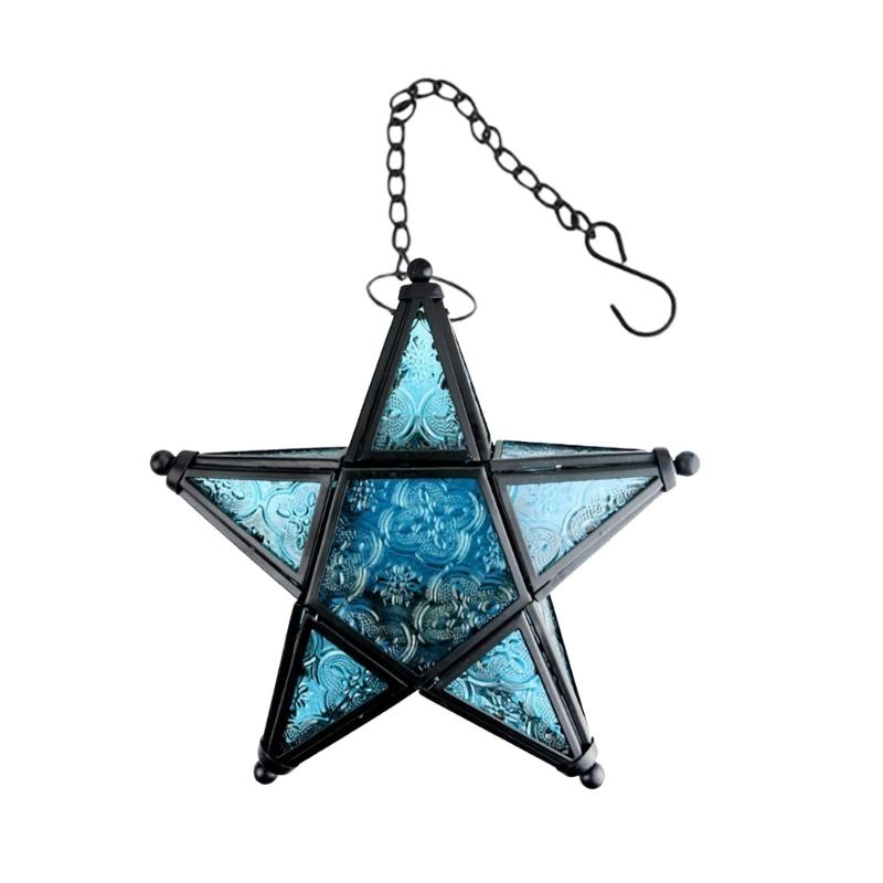 Iron Hanging Candle Holders Art Design Star Shape for Home Decors Sturdy Metal Texture Ideal for Living Room Study