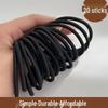 Black Extra Thick High Elastic Hair Scrunchie - Durable, No Damage Women's Ponytail Band