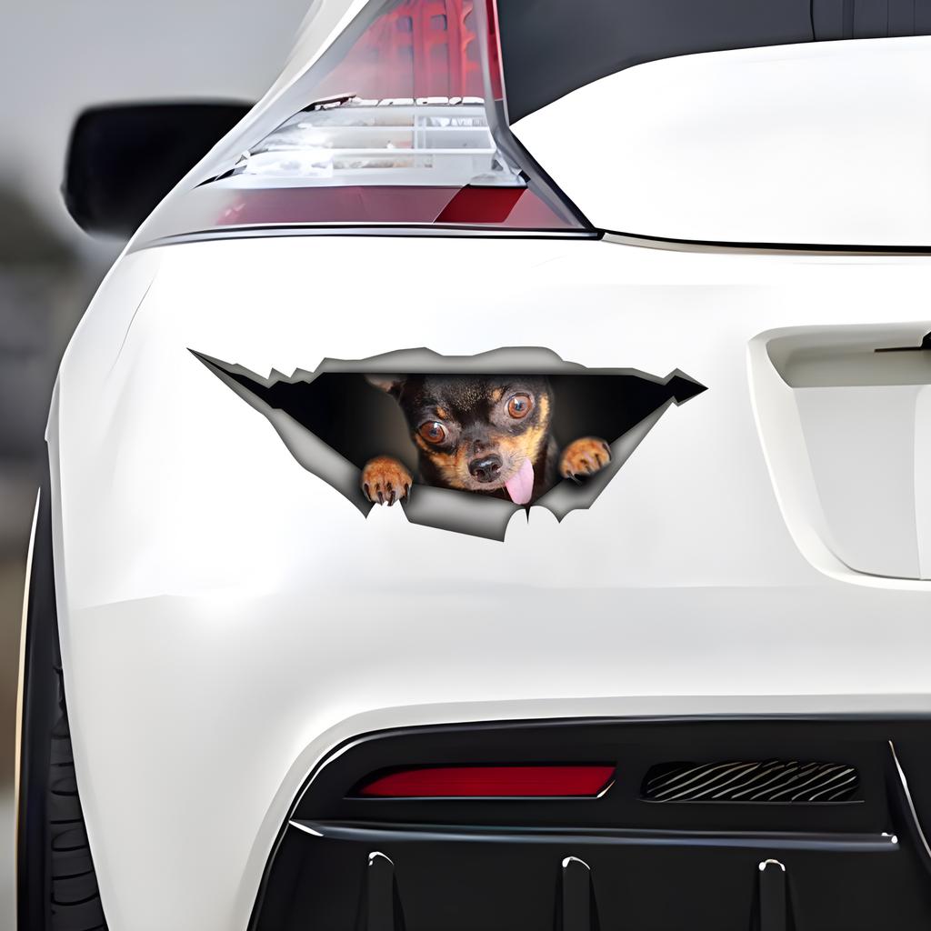 Забавные водонепроницаемые виниловые наклейки на автомобиль чихуахуа, декоративные аксессуары для мотоцикла, используются для автомобиля, мотоцикла, ноутбука, фургона