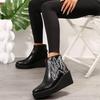 Модные женские вышитые ботильоны с острым носком на танкетке и платформе 2024 года, дизайнерская новая обувь для ходьбы, брендовое платье Mujer Zapatos