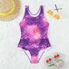 New Girls Shinny Fish Scale Bikini Children Swimsuit Teenage Girl One Pieces Swimwear Purple Bling Patchwork Bathing Suit 3-14Y
