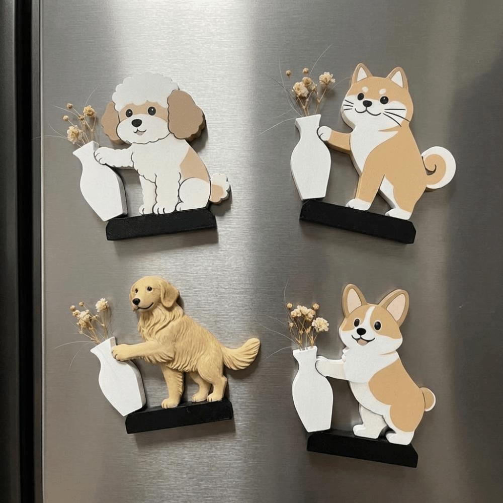 Creative Cat Refrigerator Magnet Acrylic Pet Hair Collector Fridge Magnet Vase Decor  Kitchen Use