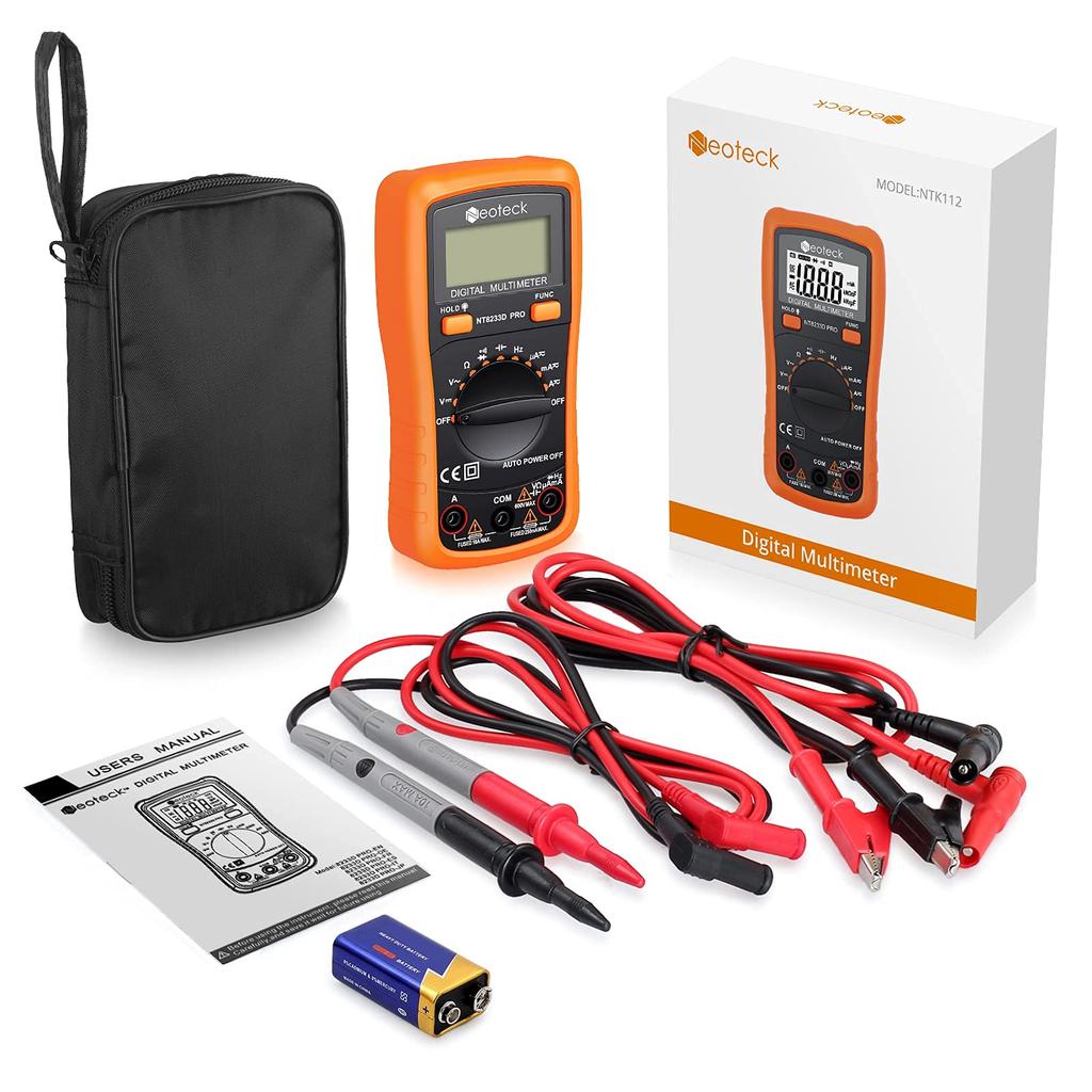 Neoteck Digital Continuity Capacitor Alligator Clip Japanese Instruction Manual Batteries Included Multimeter, Voltage, Current, Resistance, Check,