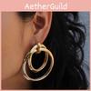 Metal Women Gold Earrings Geometric Shape Electroplated Fashion Looks Office