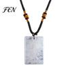 Natural Stone Necklace Crystal Pendant Necklace, Healing Energy with Adjustable Fake Gemstone Jewelry Braided Rope, Polished for Men Women