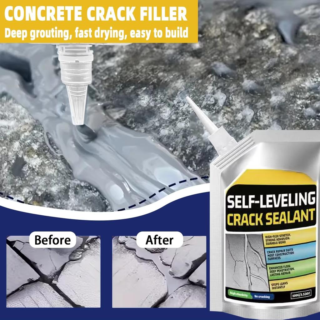 puttyConcrete Crack Filler Self-Leveling Crack Filler for Concrete Waterproof Repair Sealant for Cement Driveways Patio Sidewalk
