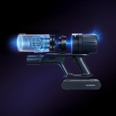 Schneider - Sch V20 - Черный - Беспроводной пылесос-швабра со светодиодной подсветкой - 140 Вт - HEPA-фильтрация