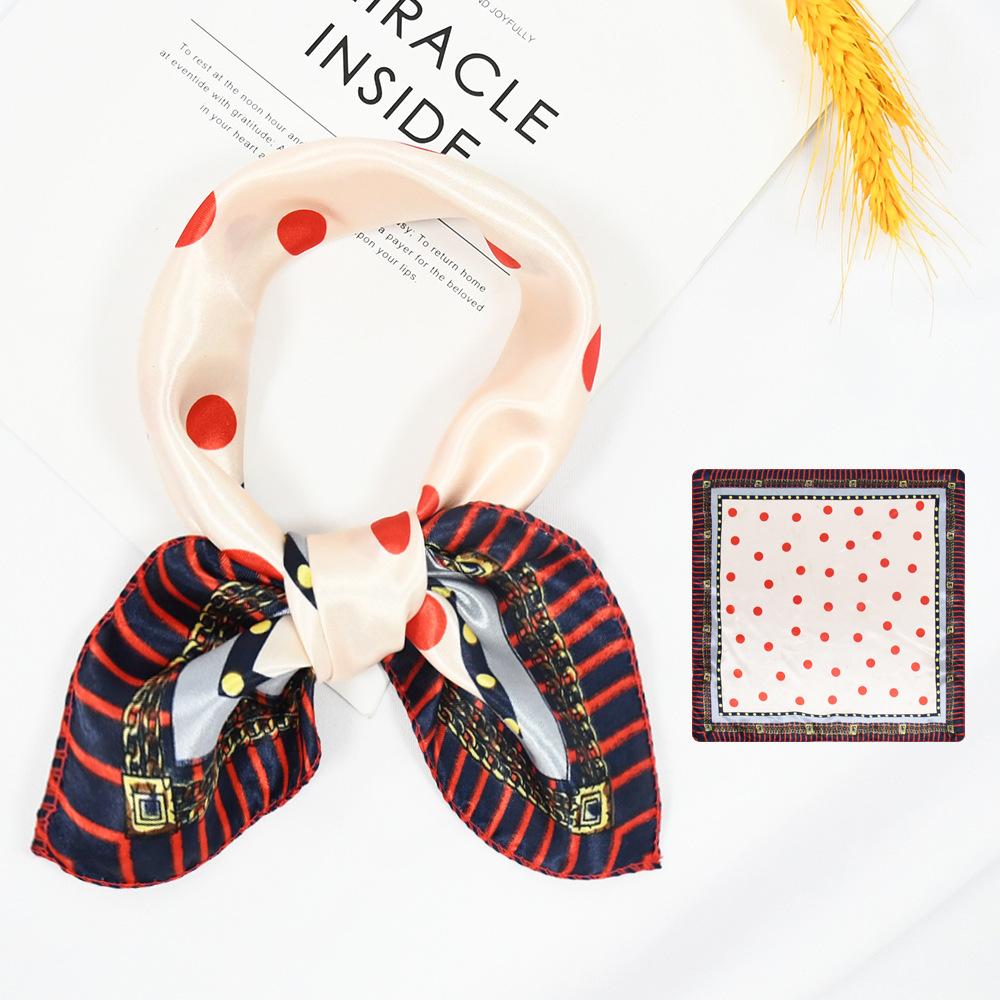 Новый модный высококачественный шелковый шарф квадратный шарф цепочка имитация шелка 50x50 маленький шарф для женщин