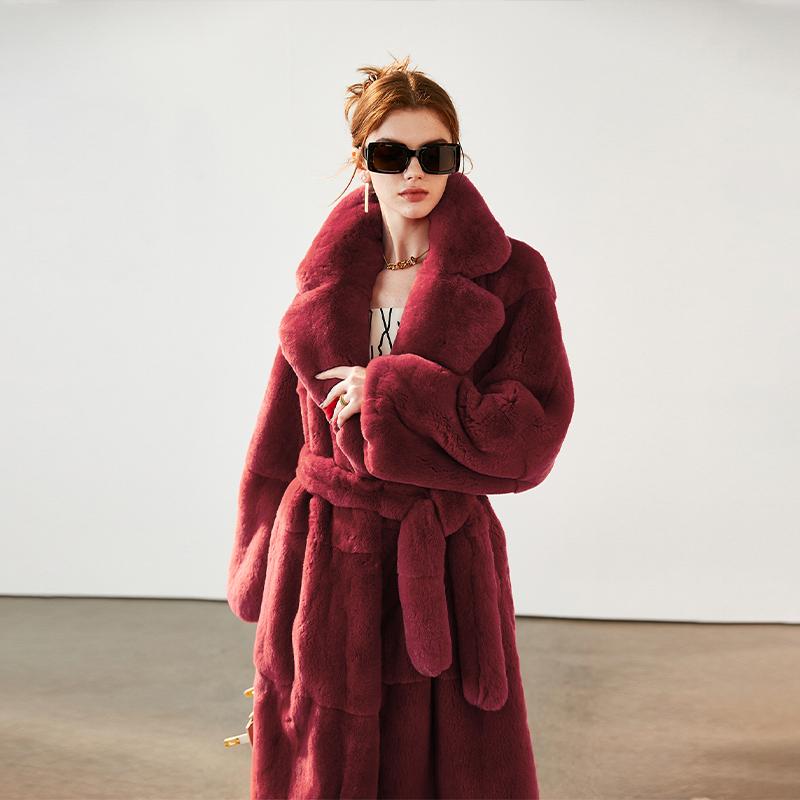 Женская длинная искусственная шуба с поясом, зимняя пушистая плюшевая женская куртка с отворотом, теплая, приталенная, плюшевая