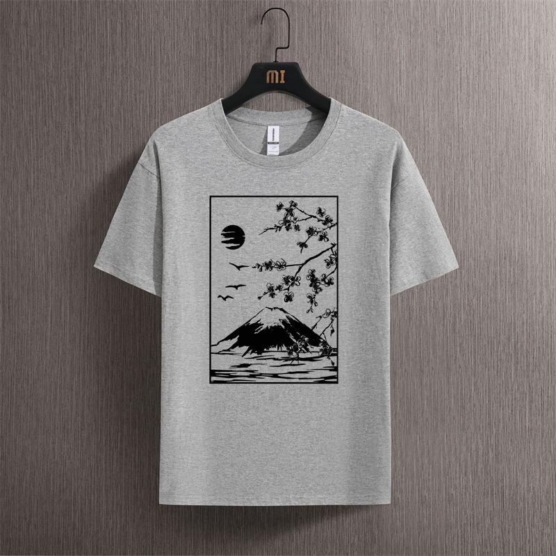 Футболка с визитной карточкой Tokyo Sakura Mount Fuji, женская модная футболка, хлопковая летняя повседневная футболка в стиле хип-хоп, свободная хлопковая футболка