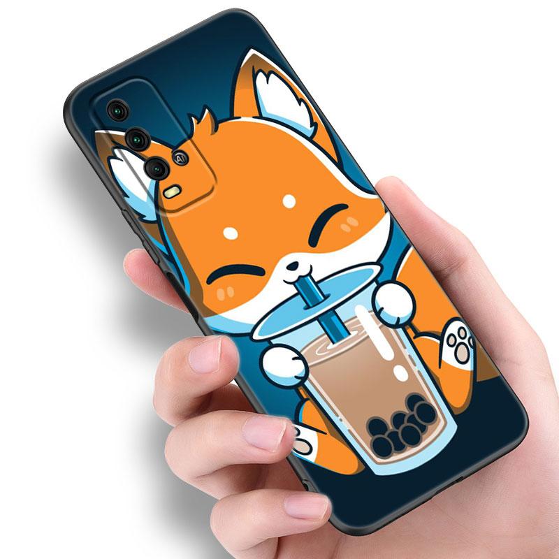 Милый чехол для телефона с мультяшной лисой для Xiaomi Redmi Note 5 6 9T K20 K40 K50 Pro 7A 8A 9A 9C 9i 10A 10C A1 S2 Мягкий черный чехол из ТПУ