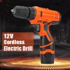 12V Li-Ion Аккумуляторная Электрическая Ударная Дрель-Шуруповерт Ручная 1 скорость Светодиодная подсветка Зарядное устройство Пластик