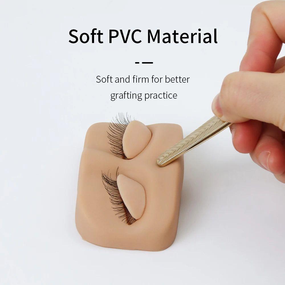 Removable Eyes Lash Grafting Mannequin PVC Eyelash Practice Tool Novice