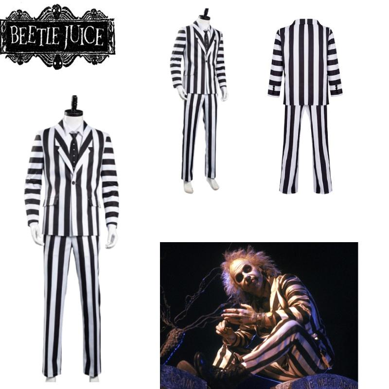 Майкл Китон Полосатый костюм для Хэллоуина Косплей волшебника Идеально подходит для сценической постановки