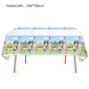 Bluey Birthday Party Tableware Set: Disposable Plates, Cups, Flags, Cake Toppers