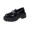 2024 Autumn New Women's Mary Jane Small Leather Shoes Muffin Versatile Loafer Women's Single Shoes Thick Soles Increase Campus