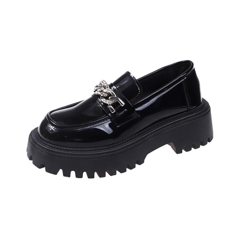 2024 Autumn New Women's Mary Jane Small Leather Shoes Muffin Versatile Loafer Women's Single Shoes Thick Soles Increase Campus