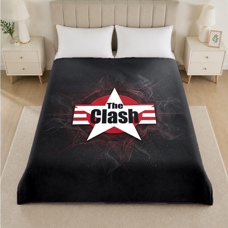 The Clash Print Flannel Blanket Cozy Lightweight Plush Throw Blanket For Bed Sofa Household Use