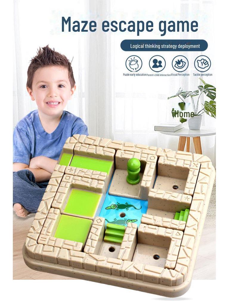 Маленький сладкий крокодиловый лабиринт: Huarongdao Логическая настольная игра-головоломка для детей