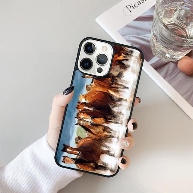 Дикие лошади, бегущие на закате, Чехол для iPhone 17 Air 15 16 14 13 12 Pro Max 11 Pro Max Plus, Чехол для телефона Coque