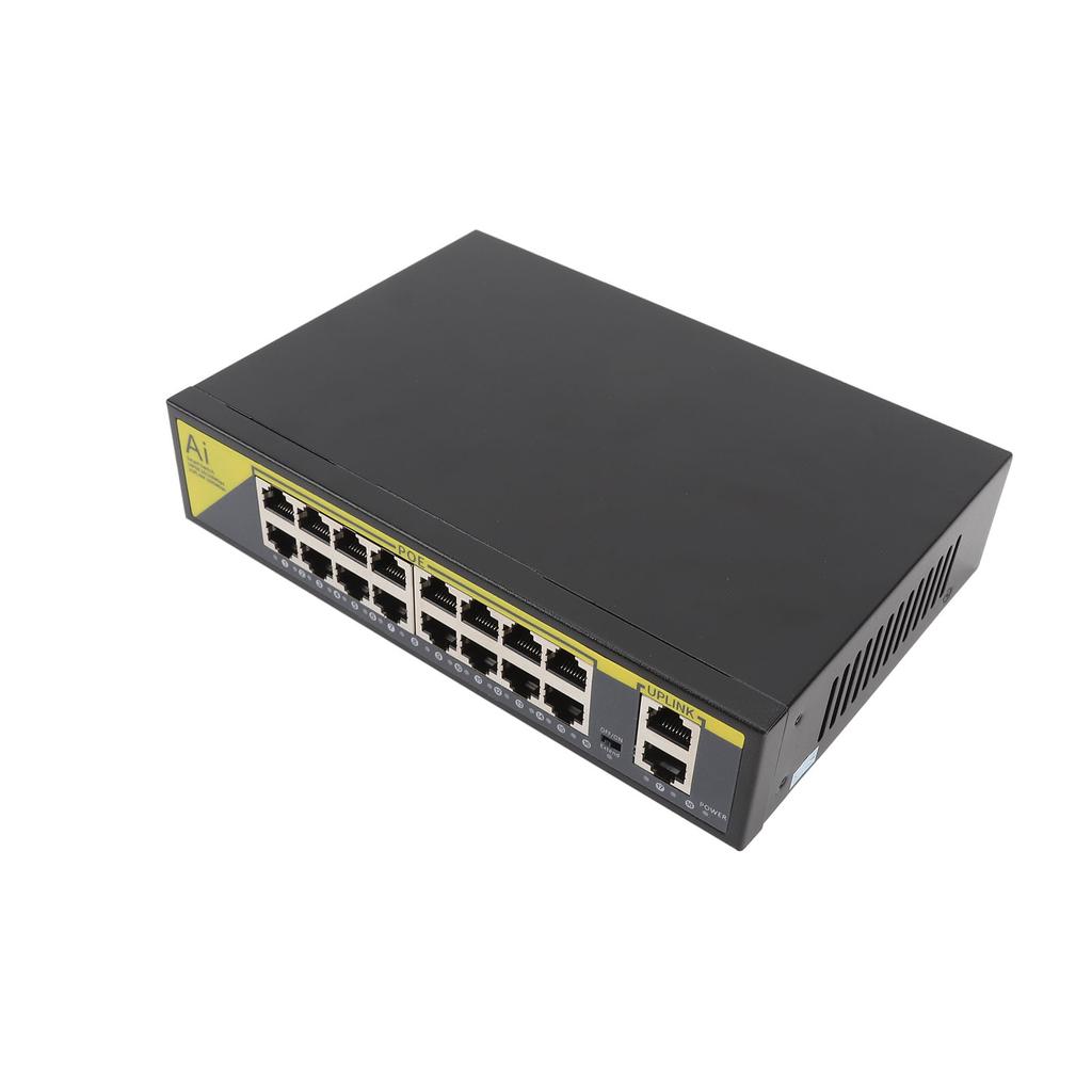 18 Port POE Switch Network Monitoring Excellent Heat Dissipation Noiseless Metal Shell Gigabit