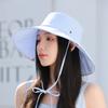 Korean Style Sun Hat For Women With Wide Brim Uv Shield And Polyester Material For Casual Outings