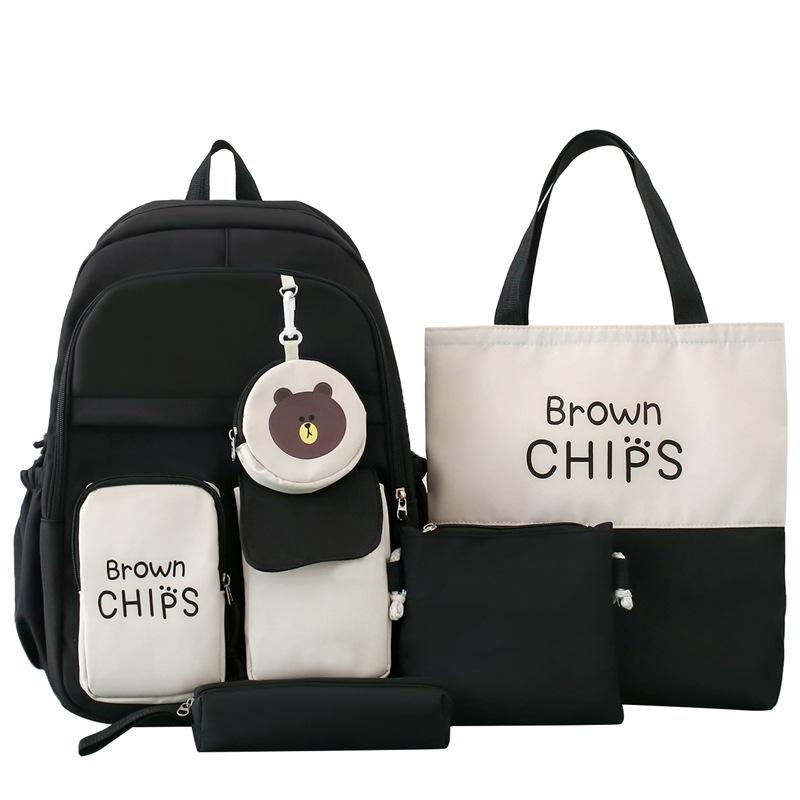 Рюкзак из трех предметов, набор цветных блоков, студенческий школьный рюкзак, женский рюкзак большой вместимости, сумка для письма с сумкой для ручек