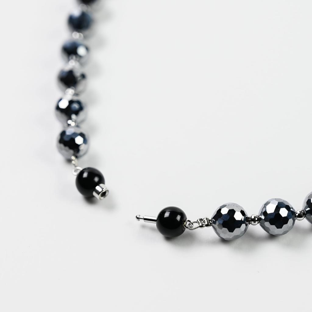 Jewelry Town Shosenkyo Terahertz Ore 8mm Bead 63cm Neck Mirror Power Stone [Eigado] Necklace, Circumference, Cut,