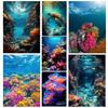Красивые глубоководные коралловые рифы Подводный мир Пейзаж Постер Холст Искусство Живопись Принты Домашняя Комната Настенная Картина Декорация