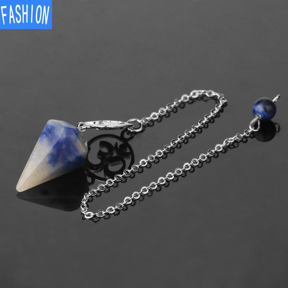 Хрустальная руда Духовный маятник Замысловатое исцеление Шестиугольный остроконечный кулон-украшение