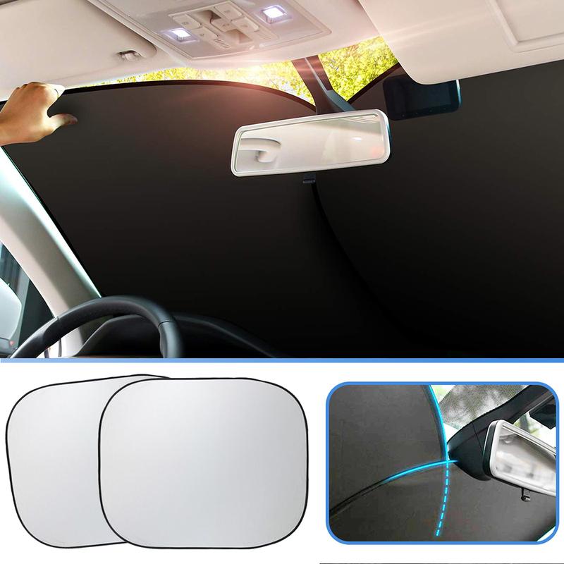Foldable Car Sun Visor 170T Silver-plated Cloth Car Windshield Sun Shade Cover Waterproof Silver-plated Cloth