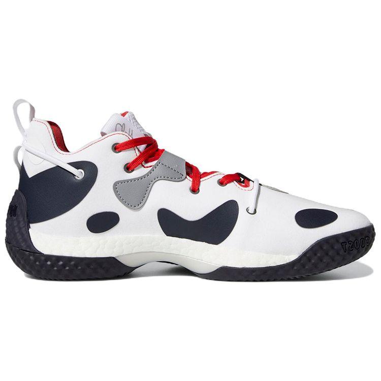 Adidas Харден Вол. 6 White Vivid Red Legend Ink Мужские кроссовки Cloud-White GV9081