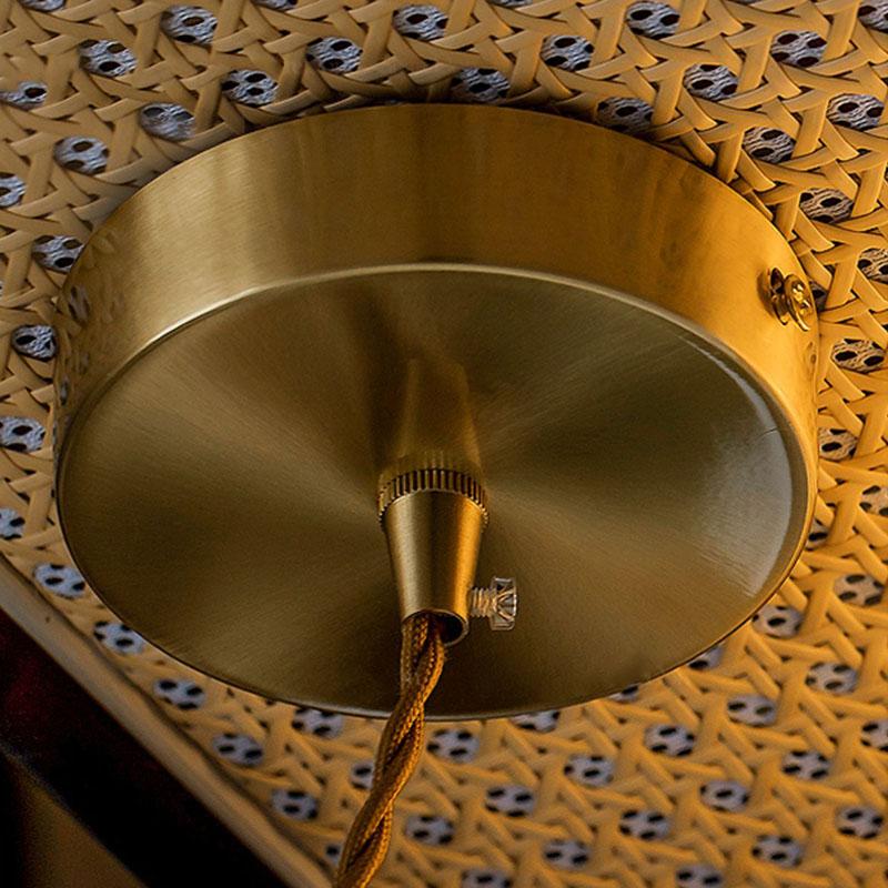 French Vintage Flower Glass Chandelier Japanese Brass Homestaylight American Simple Bedroom Bed Bar Headlight