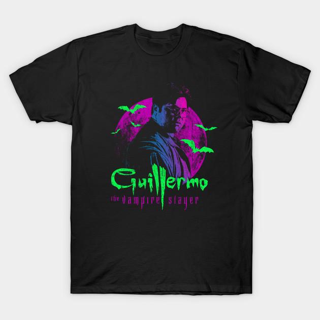 Asian Size Men Black Print T-shirt Guillermo The Vampire Slayer No-Cut Heat Transfer Print Cotton Tshirt