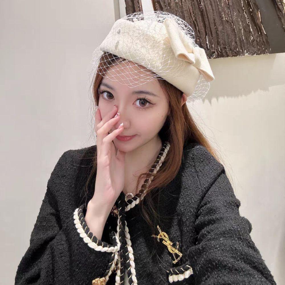 Элегантная шляпка-таблетка Британский стиль Кепка стюардессы Винтажная шляпка-фасцинатор Ужин