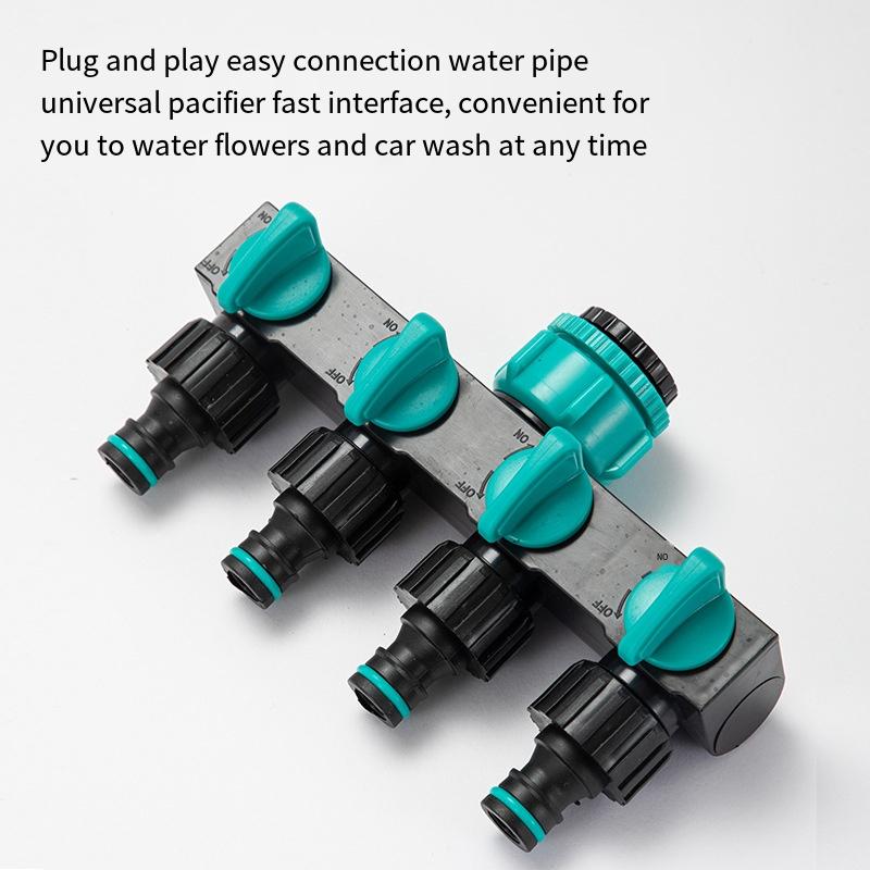 1 шт. Уличный садовый четырехходовой разделитель воды с переключателем Четырехходовой клапан Дверь Один вход Четыре выхода Разделитель воды Переключатель Соединитель-соска
