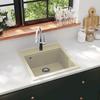 Kitchen Sink - VIDAXL - Beige - Granite - Rectangular - 1 Deep Bowl